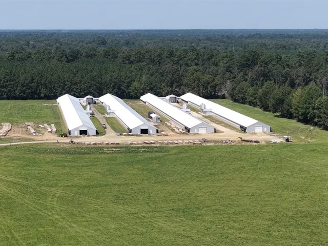 a view of a field with an ocean view
