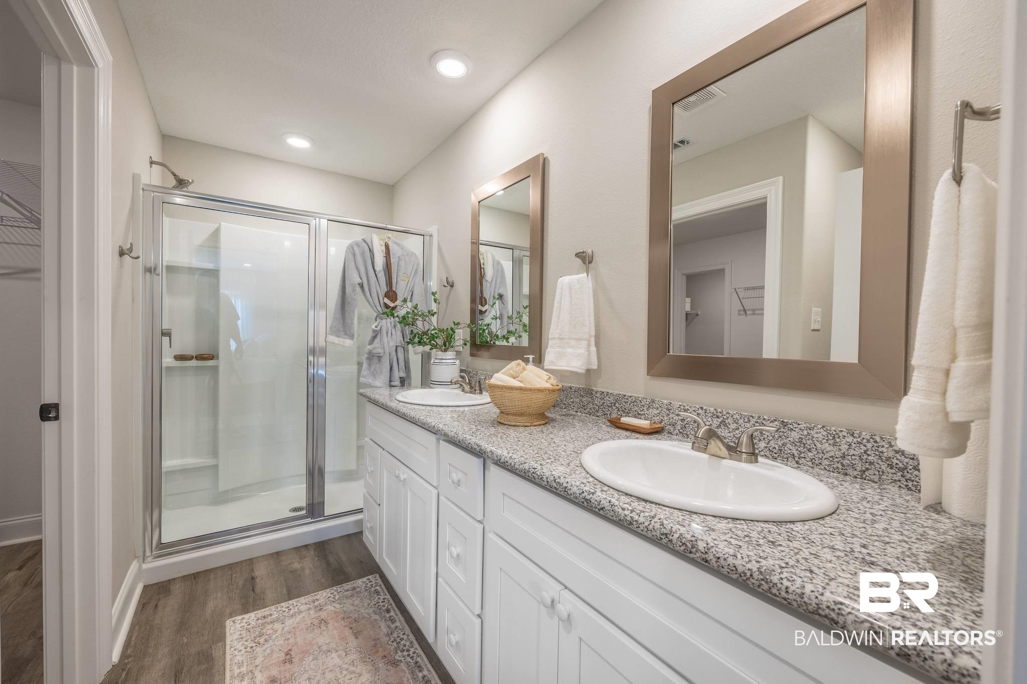12918 Flanagan Street Elberta, AL 36530 - Photo 14 of 33 Bathroom featuring a dual vanity with granite-finish countertops and integrated sinks