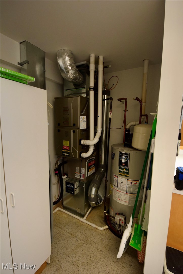 3559 Birchtree Path Cleveland, OH 44121 - Photo 35 of 37 Utility room with gas water heater and heating unit