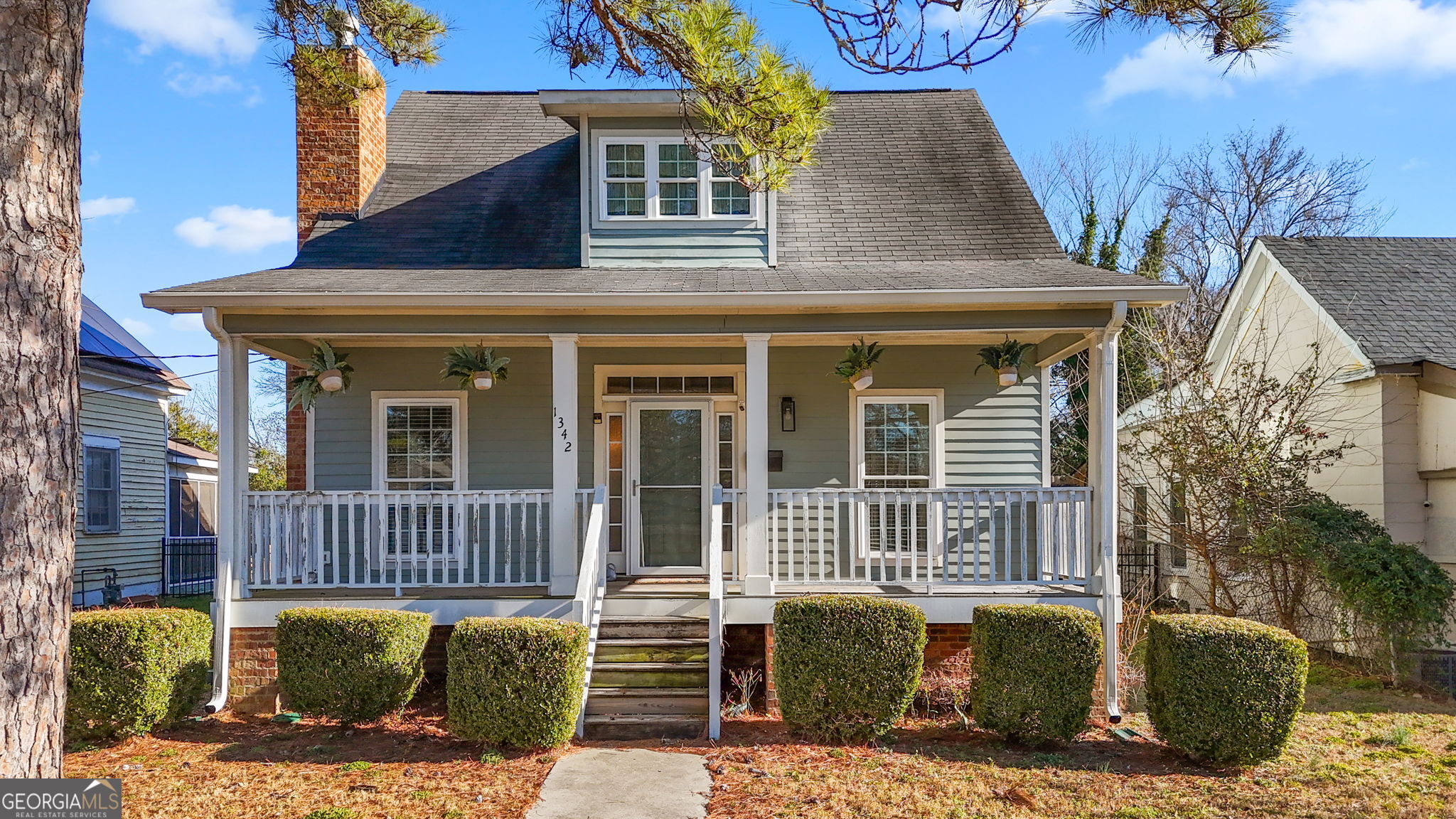 front view of a house with a porch