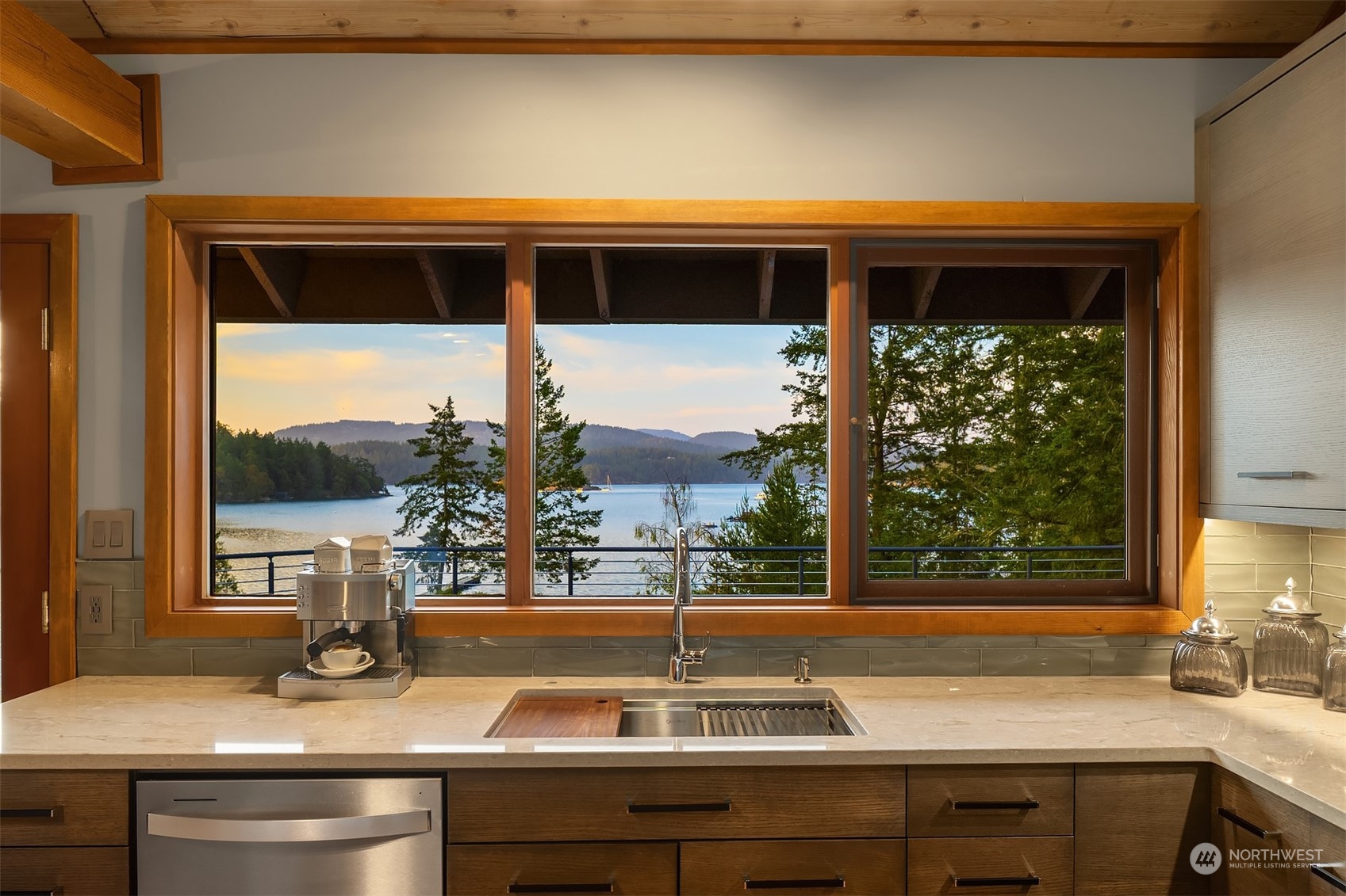 378 Smugglers Cove Road Shaw Island, WA 98286 - Photo 19 of 40 a view of a sink and a mirror