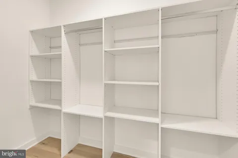 a view of an empty walk in closet