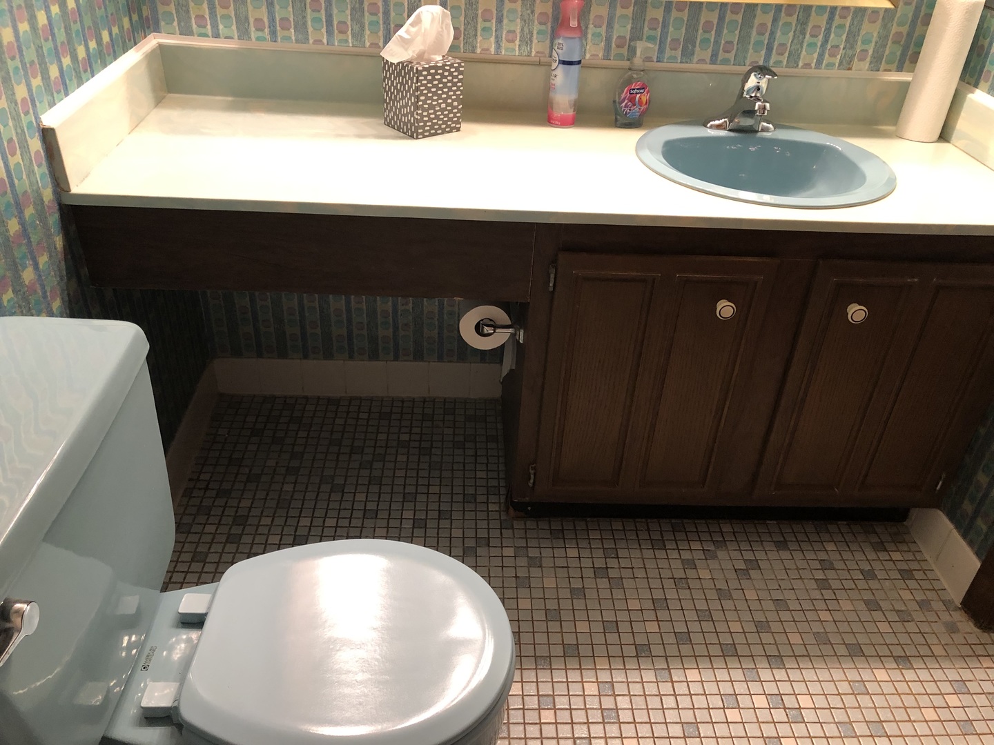 11277 South Roberts Road, Unit E Palos Hills, IL 60465 - Photo 16 of 27 a bathroom with a sink a toilet and a mirror