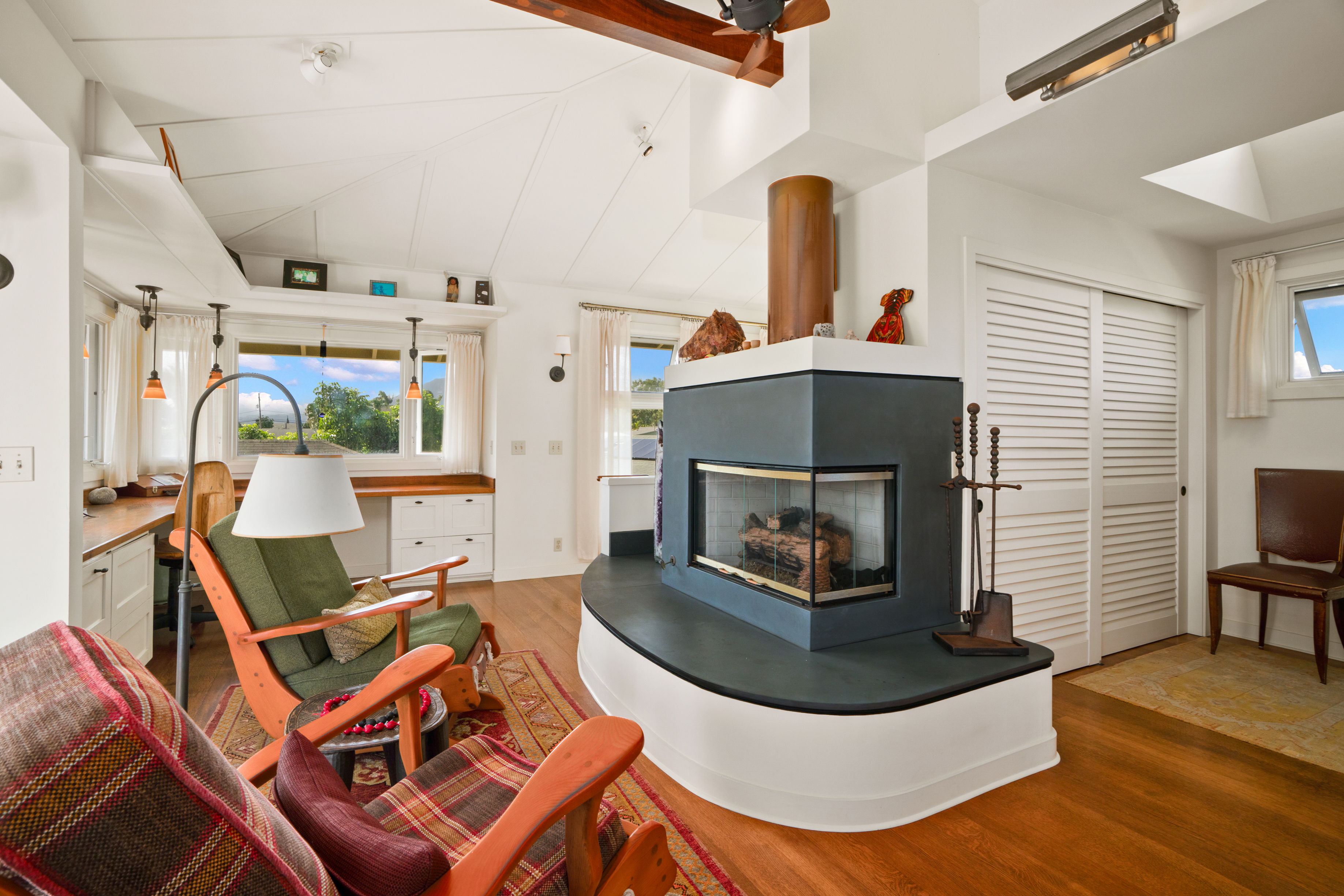 5225 Ua Road Kapaa, HI 96746 - Photo 27 of 30 a living room with furniture and a fireplace