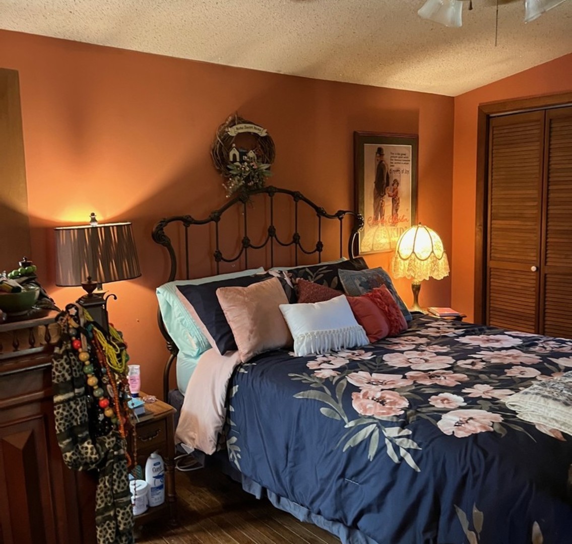 17376 Garrett Road Johnston City, IL 62951 - Photo 26 of 34 a bed room with a bed and a lamp