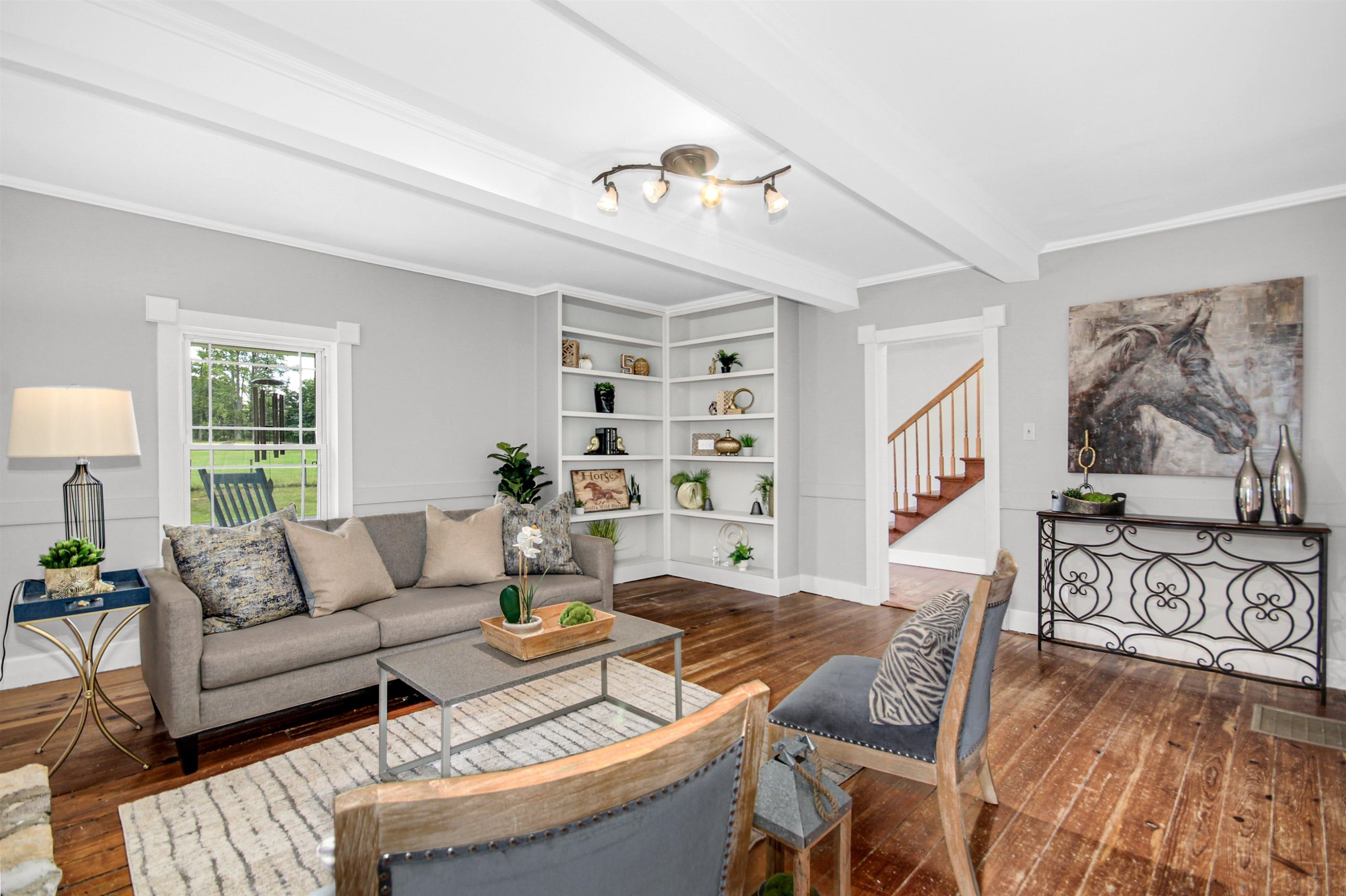 4610 Hall Road Rougemont, NC 27503 - Photo 13 of 44 a living room with furniture and wooden floor
