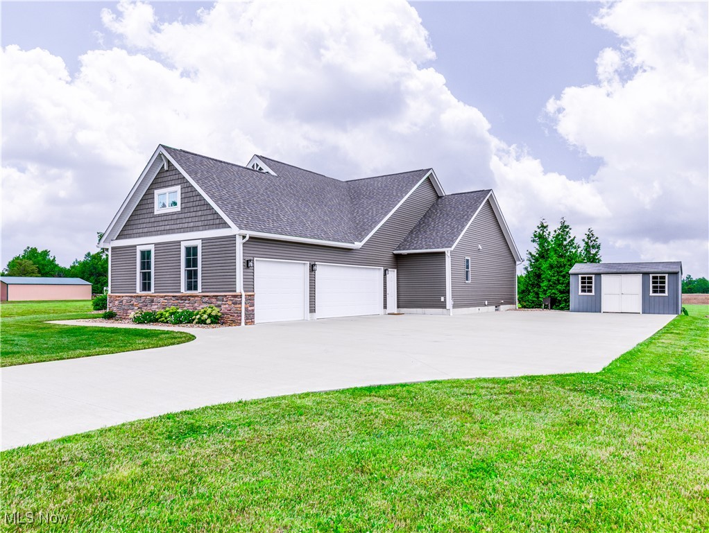 Custom built with oversized 3 car garage