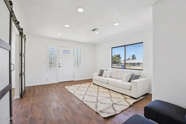 a living room with furniture