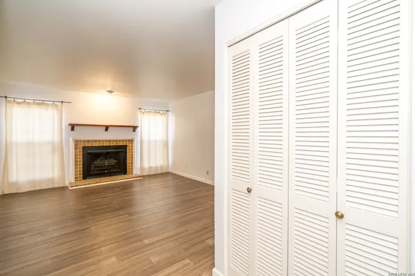 a view of a hallway with stairs