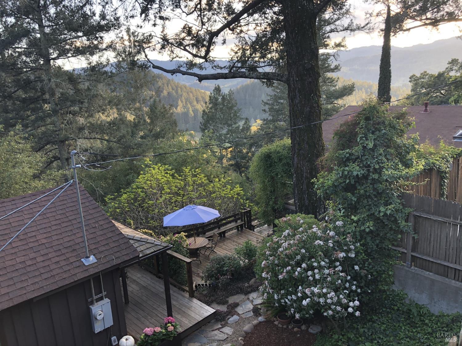 631-633 Sunnyside Road St. Helena, CA 94574 - Photo 15 of 18 a view of a backyard with plants and lake view