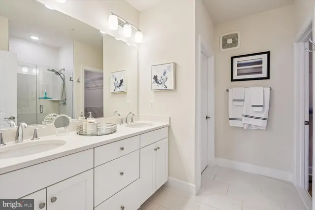 a bathroom with a shower