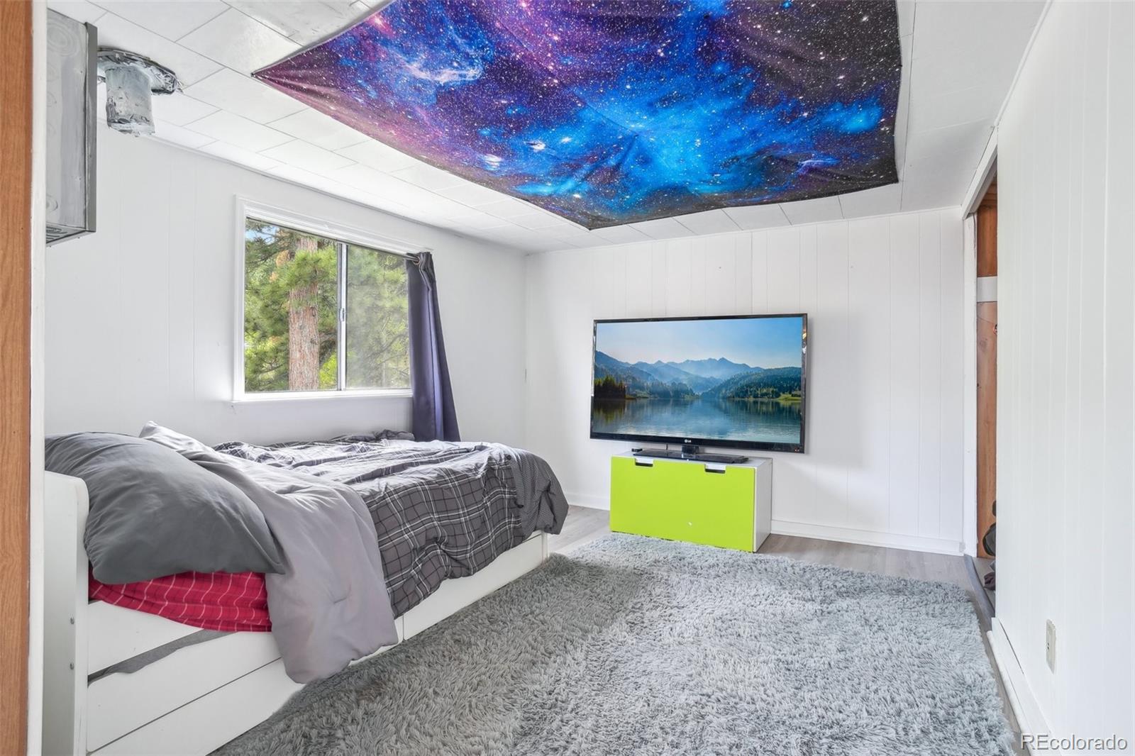 11827 Brook Road Golden, CO 80403 - Photo 22 of 32 a bedroom with a bed and a flat screen tv