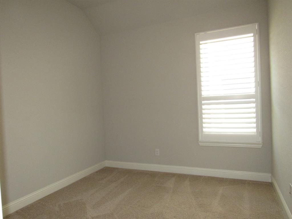 816 Pier Street Little Elm, TX 76227 - Photo 22 of 27 4th bedroom with light colored carpet and lofted ceiling