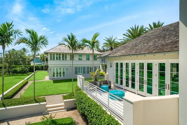 a house view with a garden space