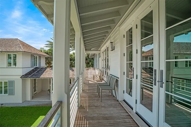 a view of a house with a balcony
