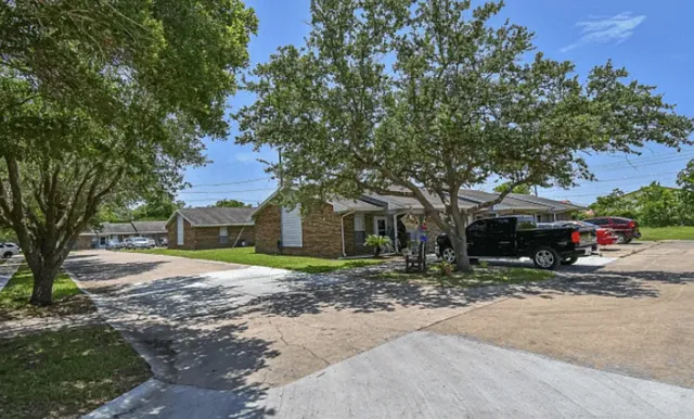 a house view with a outdoor space