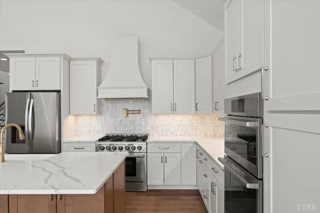 a bathroom with a bathtub and shower
