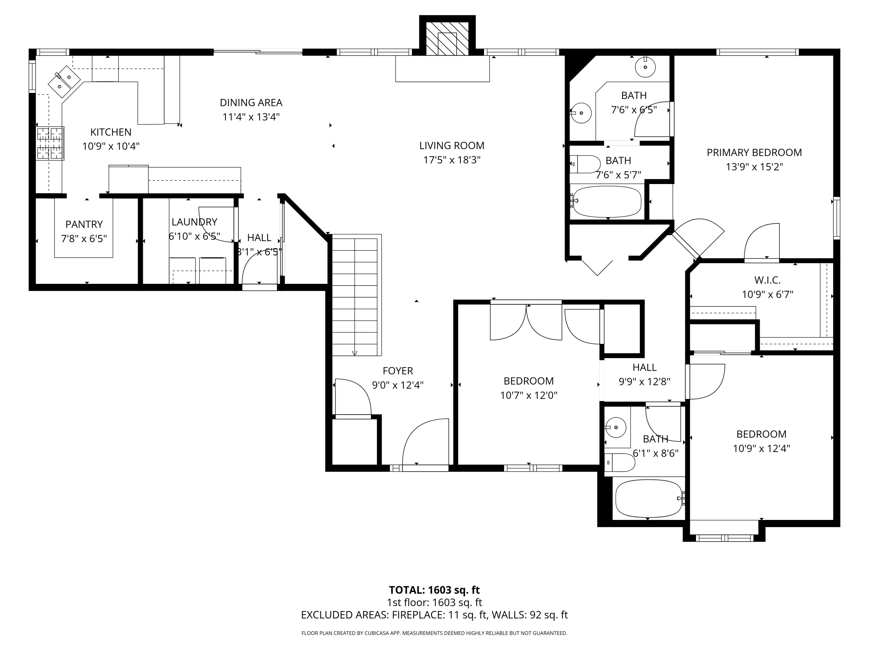 6423 Anforest Lane Mount Pleasant, WI 53406 - Photo 31 of 31 Main floor plan. Measurements generated from the CubiCasa App.