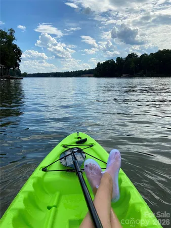 a view of a lake from a yard
