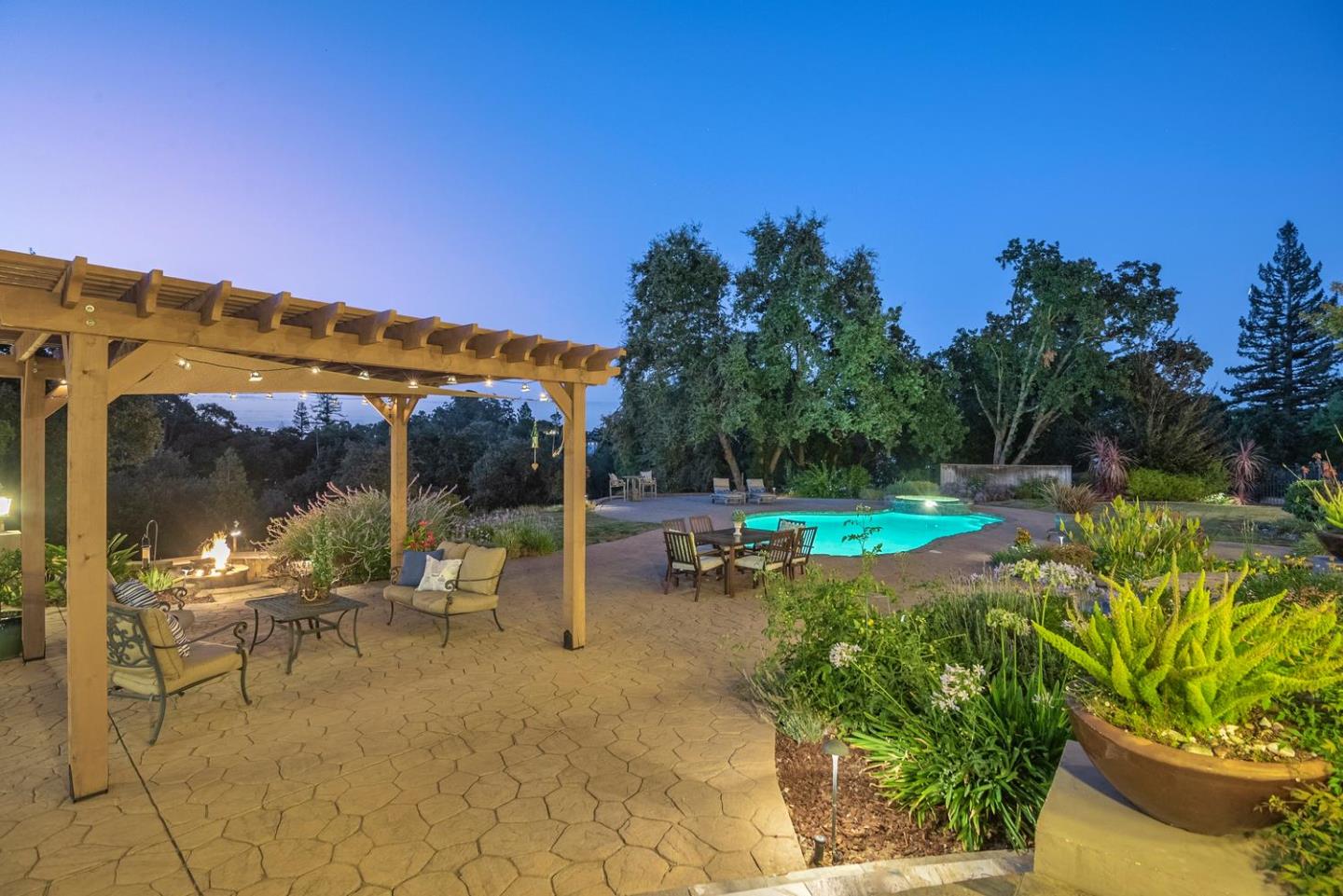 18610 Decatur Road Los Gatos, CA 95030 - Photo 34 of 48 a view of a swimming pool with a patio and a yard