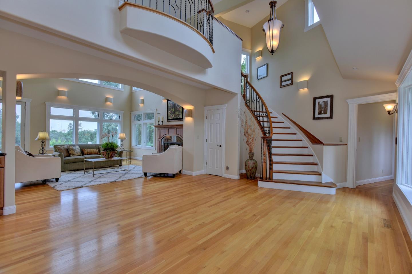 18610 Decatur Road Los Gatos, CA 95030 - Photo 5 of 48 a view of a living room and entryway with wooden floor