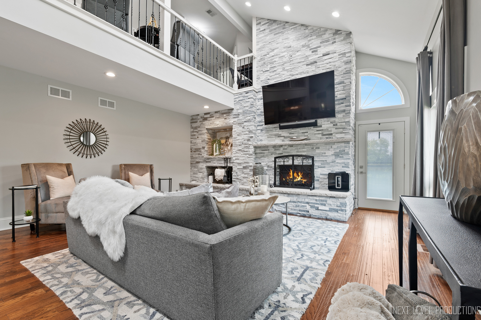39-w068 Seavey Road Batavia, IL 60510 - Photo 10 of 109 a living room with fireplace furniture and a flat screen tv