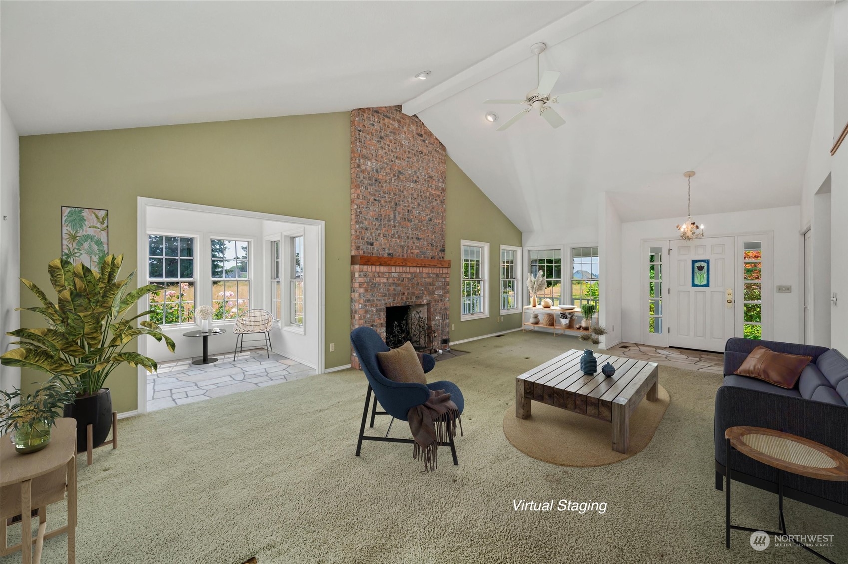 13595 Avon Allen Road Mount Vernon, WA 98273 - Photo 7 of 37 a living room with furniture and a fireplace