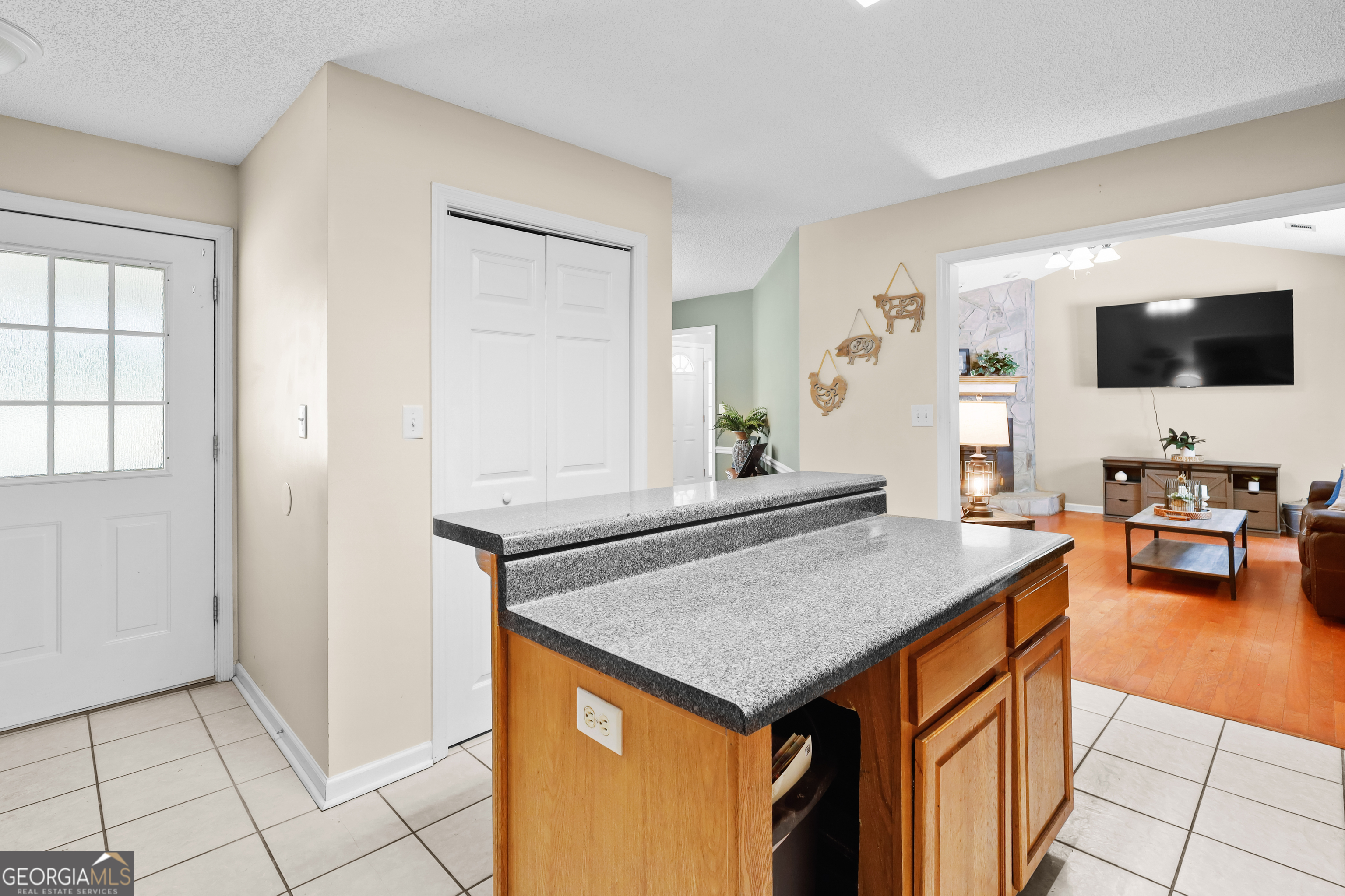 136 Quail Knoll Road Danville, GA 31017 - Photo 16 of 49 a view of kitchen island with furniture and flat screen tv