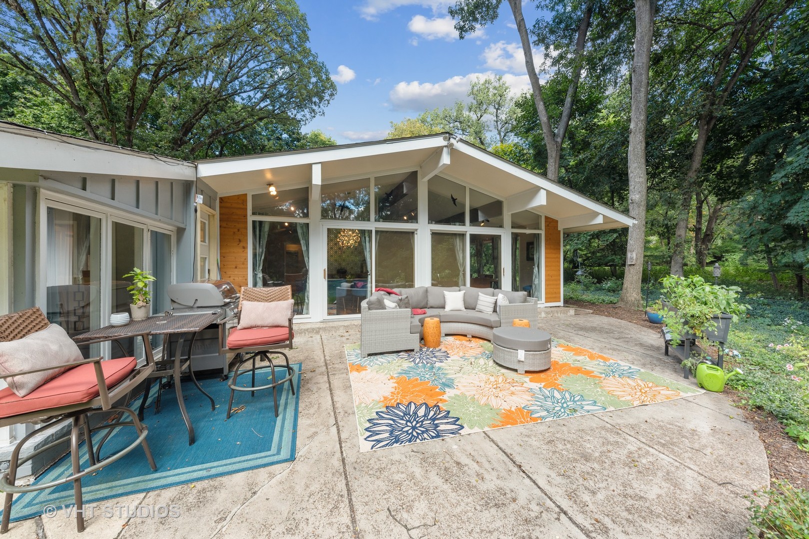 107 Trout Valley Road Trout Valley, IL 60013 - Photo 22 of 29 a view of a house with backyard sitting area and garden