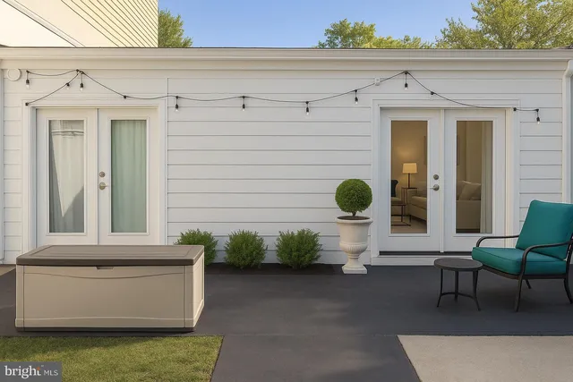 a front view of a house with a entryway
