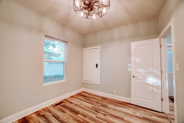 an empty room with a window