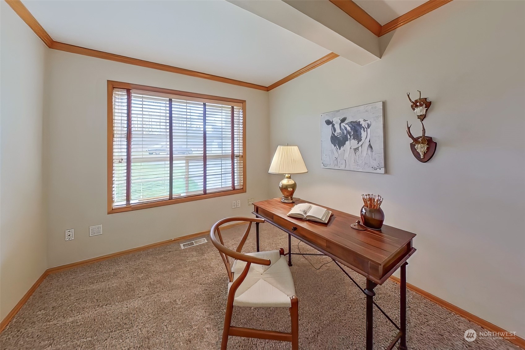 17641 Fennel Road Southeast Yelm, WA 98597 - Photo 20 of 38 a view of a workspace with furniture and a window