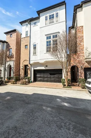 a front view of a building with a street