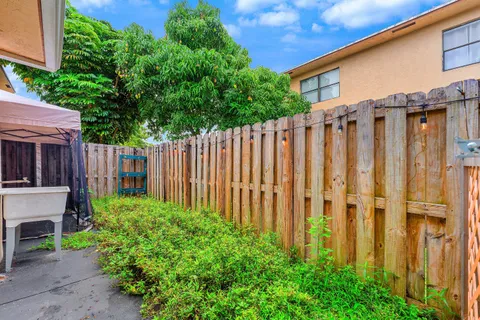 a view of a backyard with plants