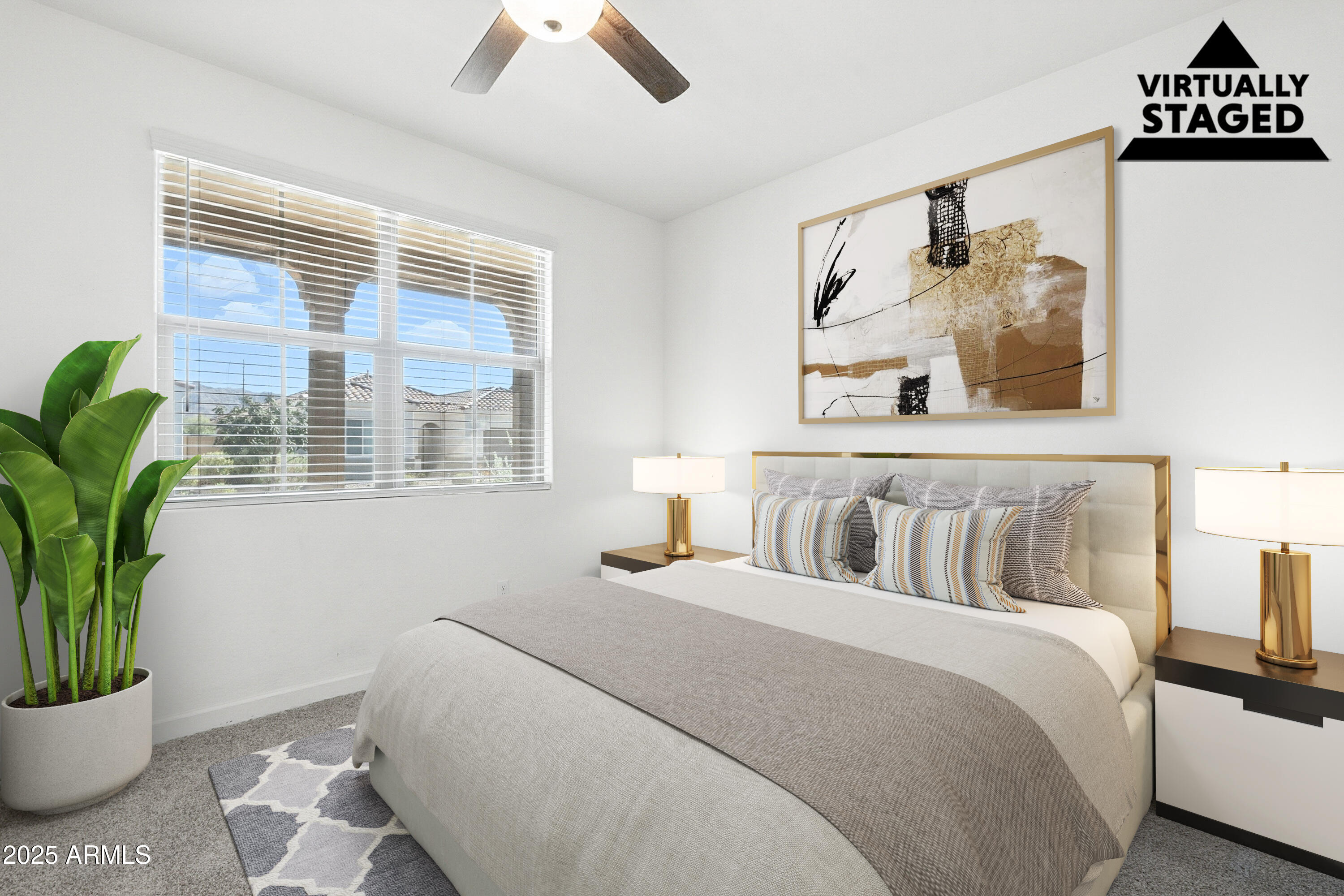 2816 West Pollack Street Phoenix, AZ 85041 - Photo 15 of 63 a bed room with a bed and a potted plant