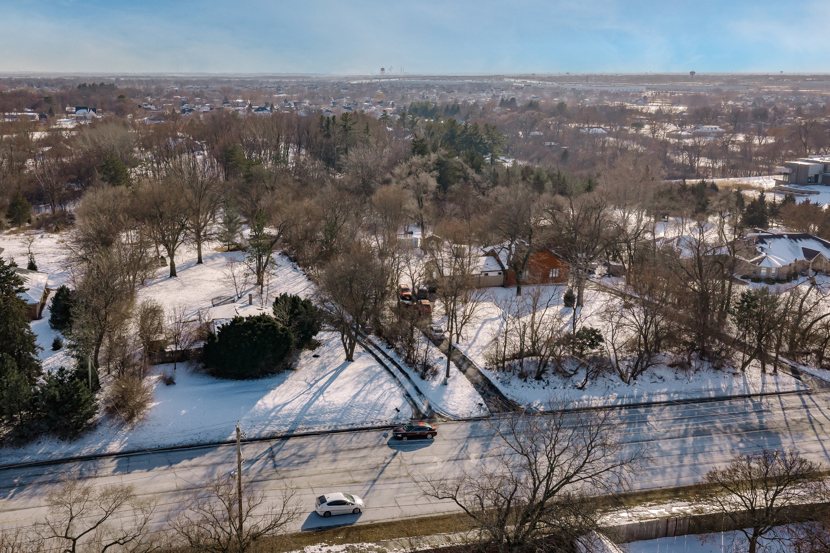 an aerial view of multiple house
