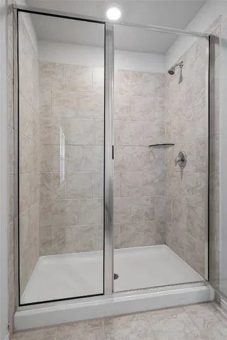 a bathroom with a shower