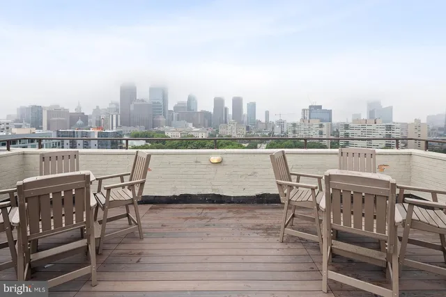 a view of a city with tall buildings