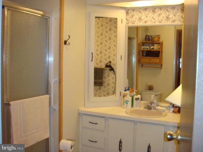 19515 Frederick Road, Unit 191 Germantown, MD 20876 - Photo 8 of 13 a bathroom with a sink a mirror and a shower