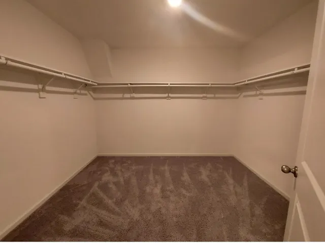 a view of a room with racks on the wall