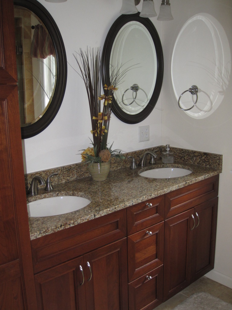 614 W Road Richmond, MA 01254 - Photo 13 of 19 a bathroom with a granite countertop double vanity sink and a mirror