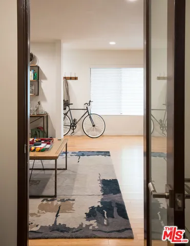 a view of entryway with wooden floor
