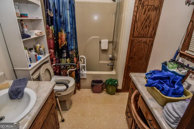 a bedroom with a bed and a closet