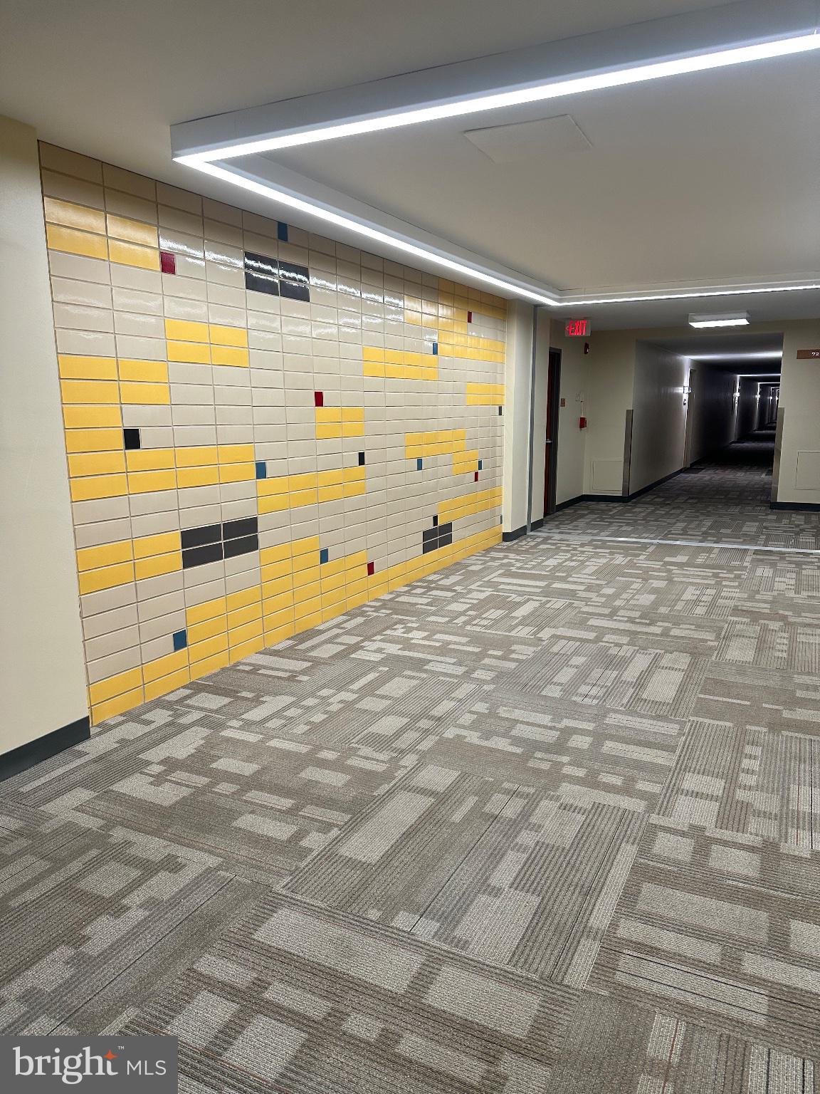 4600 Duke Street, Unit 701 Alexandria, VA 22304 - Photo 26 of 36 Vibrant hallway with artistic tiles.