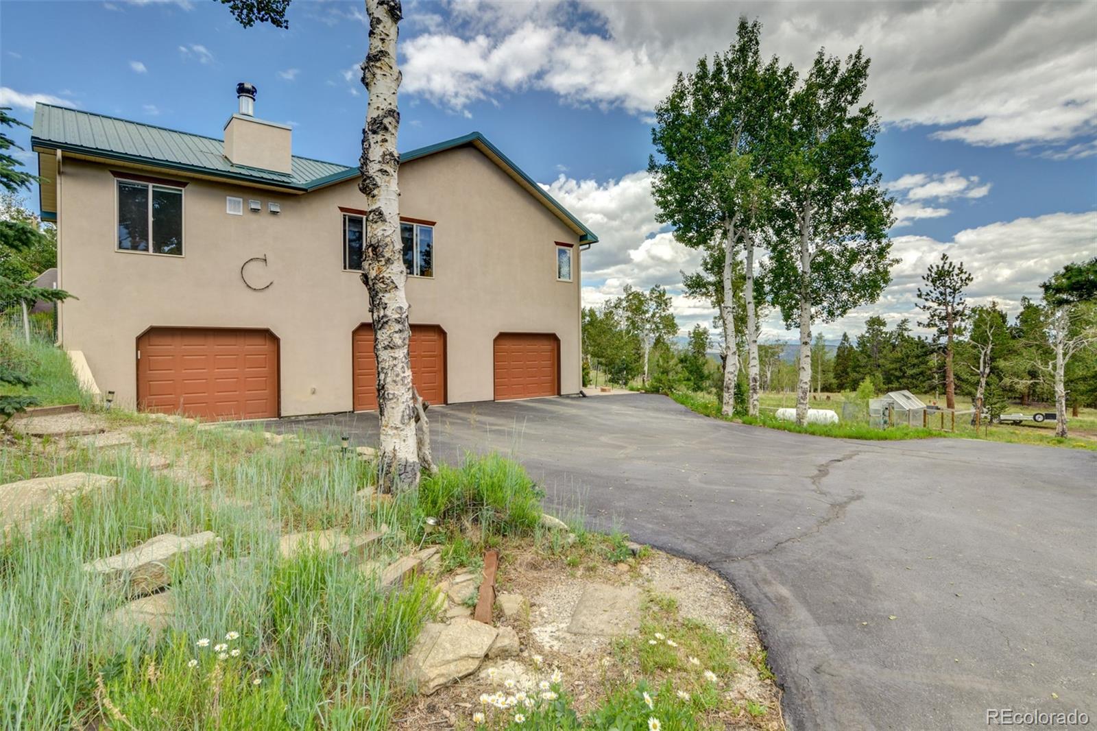 3135 Singletree Road Hartsel, CO 80449 - Photo 40 of 40 a view of a house with a yard and garage