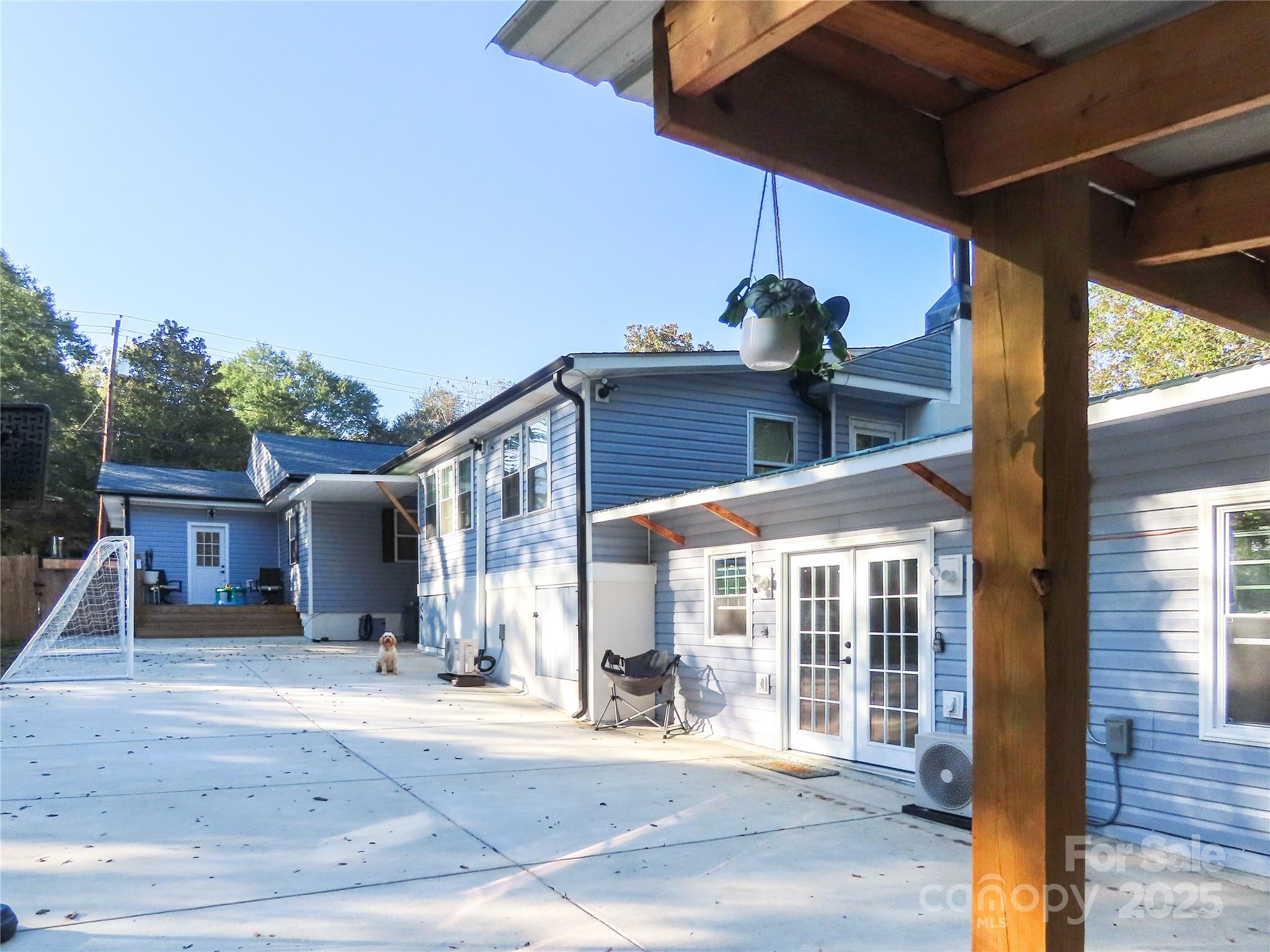 a view of a house with a patio
