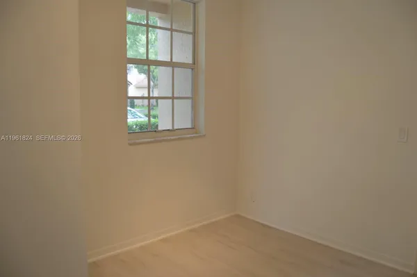 an empty room with a window