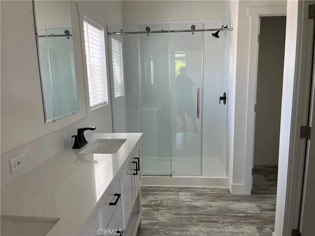 a view of a room with racks on the wall