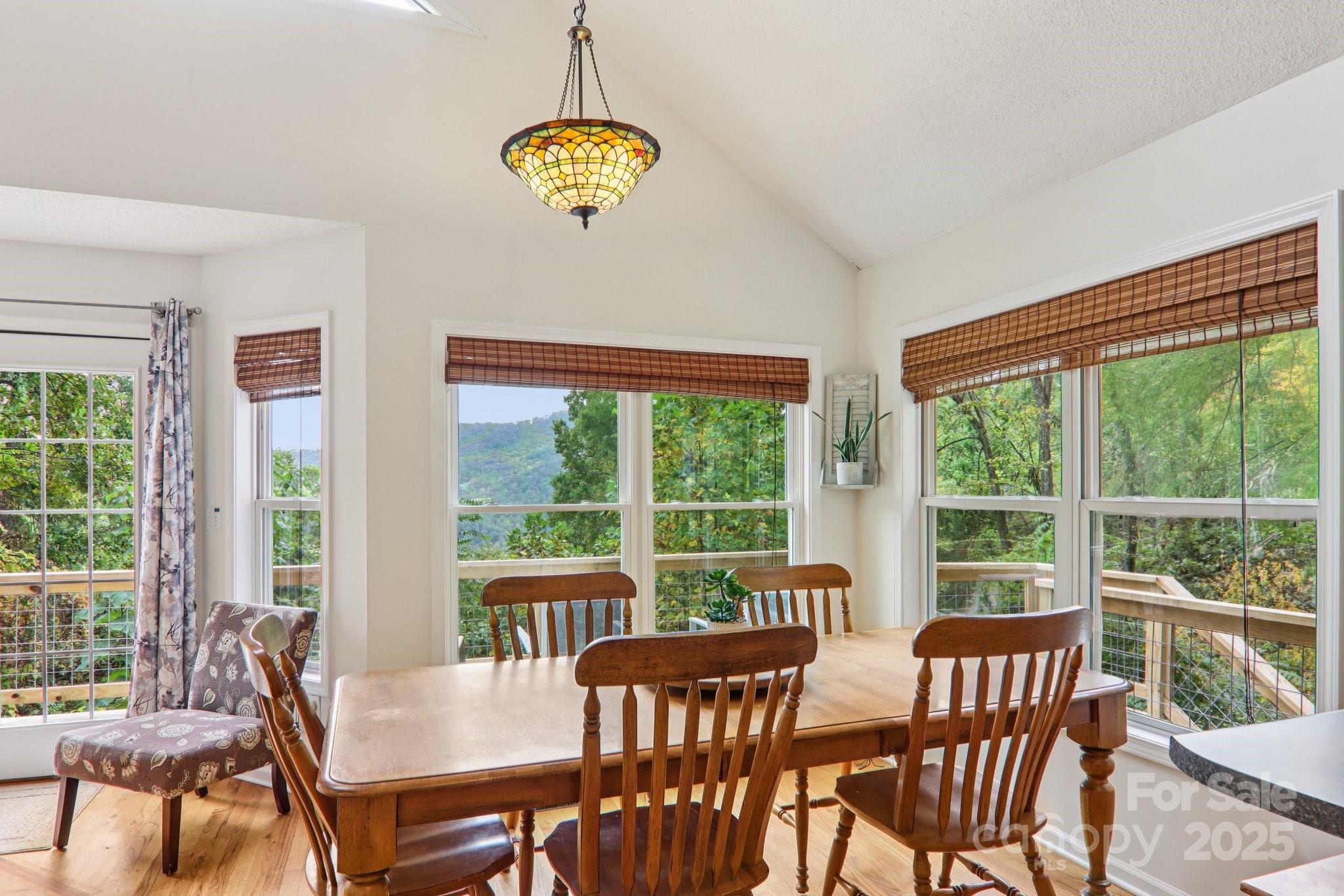 311 Jacks Knob Road Barnardsville, NC 28709 - Photo 19 of 48 a view of a dining room with furniture window and outside view
