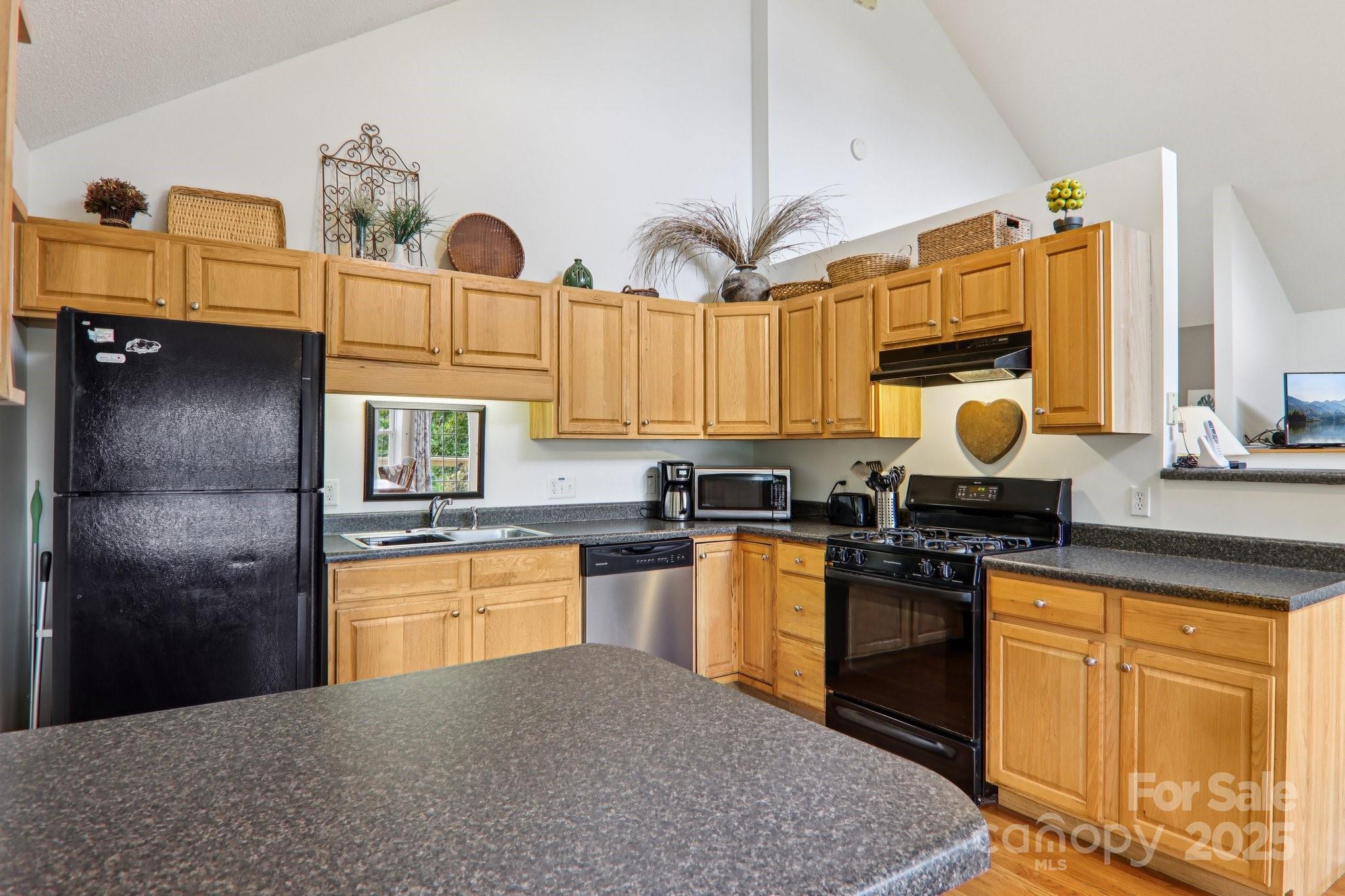 311 Jacks Knob Road Barnardsville, NC 28709 - Photo 28 of 48 a kitchen with stainless steel appliances granite countertop a stove a sink and a microwave